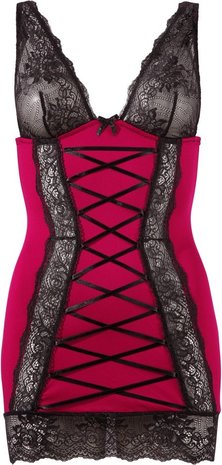 Kleid mit Zierschnürung und Spitze