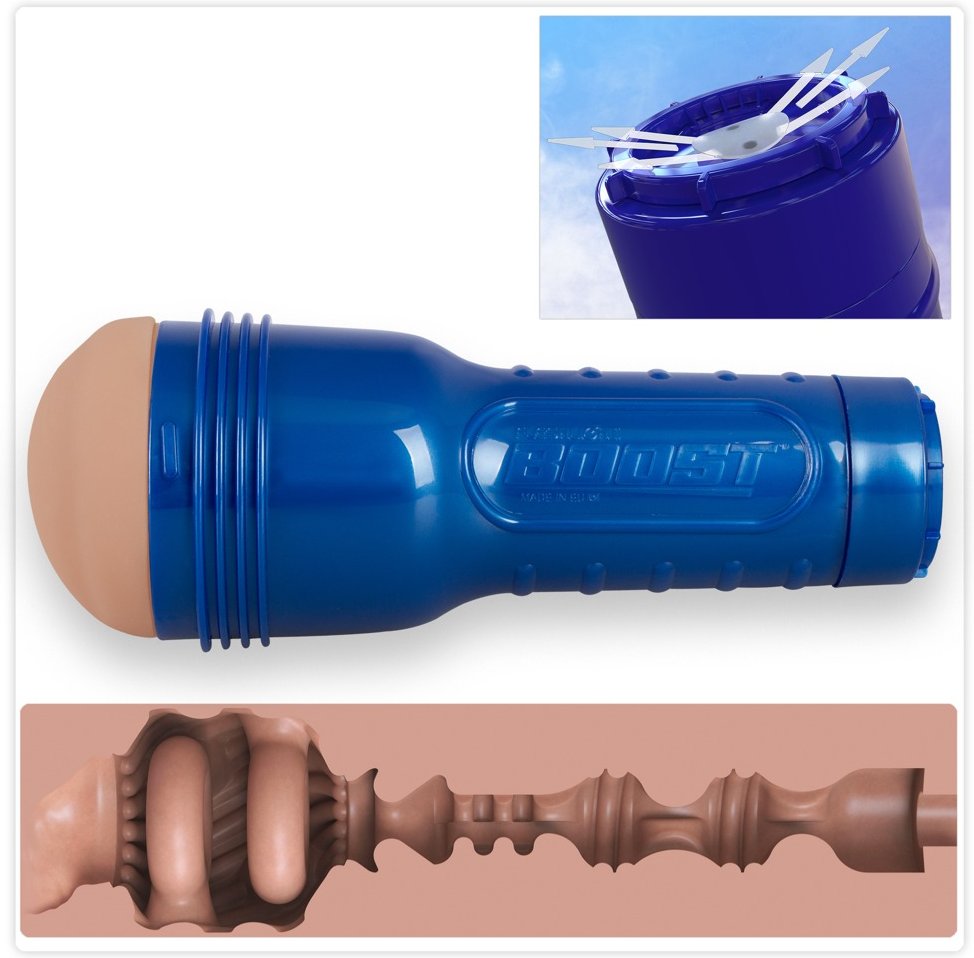 Masturbator „Boost“ mit zupackenden Turbo Tech Ringen