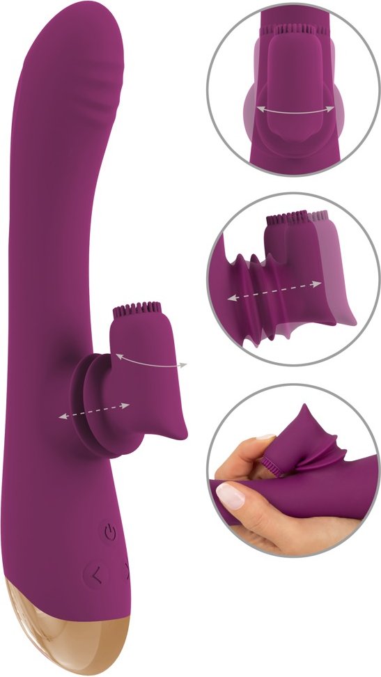 Rabbitvibrator mit genopptem Moving-Klitorisstimulator