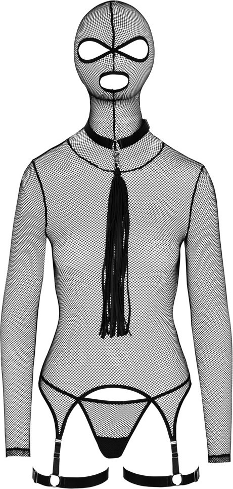 Netz-Strapshemd mit Kopfmaske