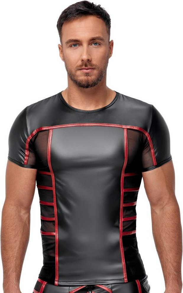 Thumbnail - Shirt im 2-farbigen Mattlook mit Netzeinsätzen