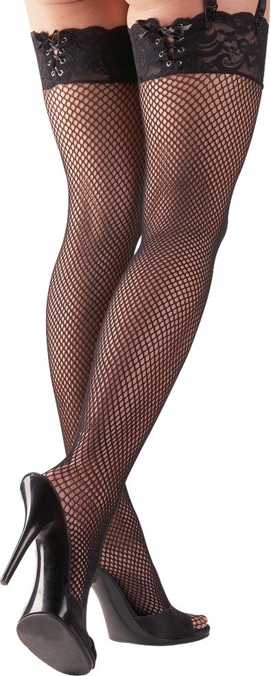 Straps-Strümpfe aus feinem Netzmaterial