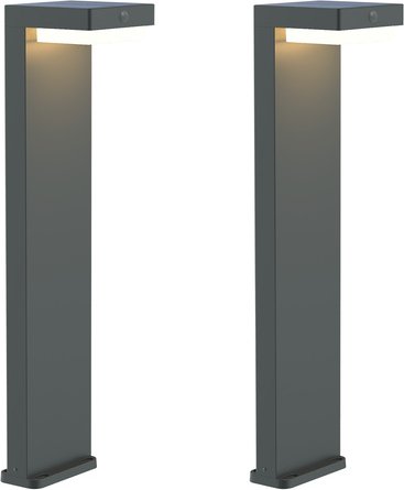 Die BOLD 2er-Set Solar-Leuchte mit PIR, Gun Grey