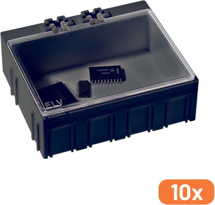 ELV 10er-Set SMD-Sortierbox, 23 x 62 x 54 mm, Antistatik