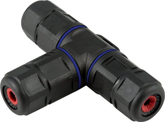 Heitronic T-Kabelverbinder, 3-polig, IP68, mit Schraubklemmen, wasserdicht bis 1 m