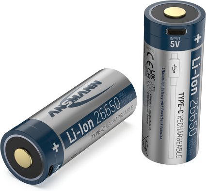 Ansmann Li-Ion Akku 26650, 5100 mAh mit USB-Typ-C