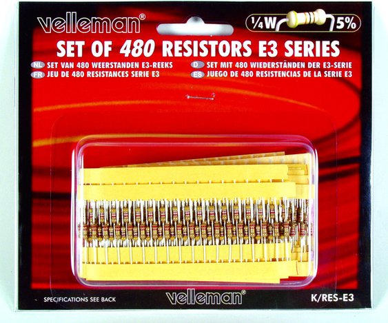Velleman Widerstands-Set E3-Reihe K/RES-E3, 480-teilig