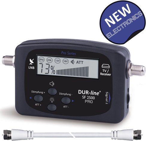 DUR-Line Satfinder SF 2500 Pro, DVB-S/S2, inkl. Sat-Verbindungskabel (21 cm)