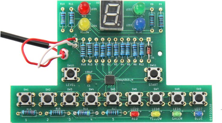 SOL-EXPERT TrainYourBrain Lötbausatz, Reaktionsspiel mit LED-Anzeige und Tastersteuerung