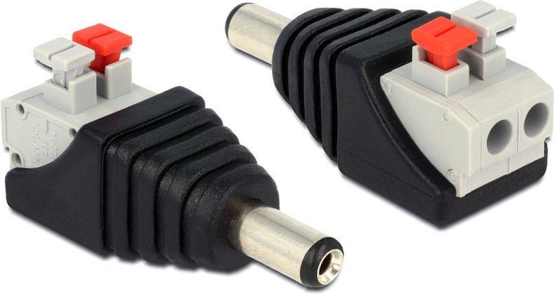 Delock Adapter Terminalblock mit Drucktaste > DC 2,1 x 5,5 mm Stecker