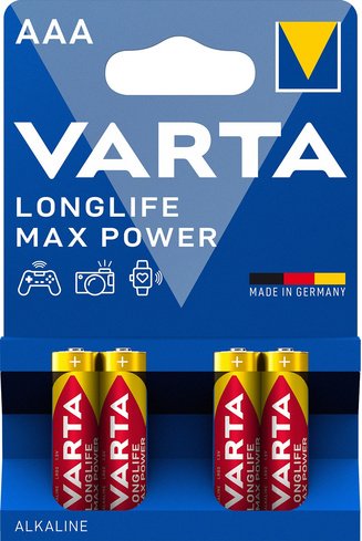 Varta Longlife Power Max, Alkaline Batterie Micro AAA, 4er-Pack