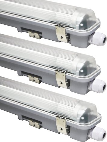 Thumbnail - Blulaxa 3er-Set 24-W-LED-Feuchtraumwannenleuchte HumiLED vari, 2520 lm, 4000 K, IP65, 150 cm
