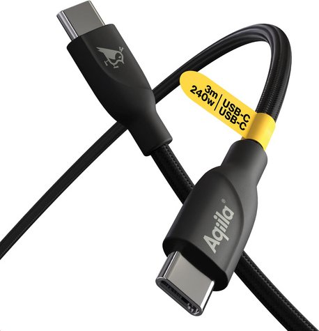 Aqiila Cablebird CB13 Sync-/ Ladekabel, 240W, Type-C auf Type-C, 3 m, Schwarz