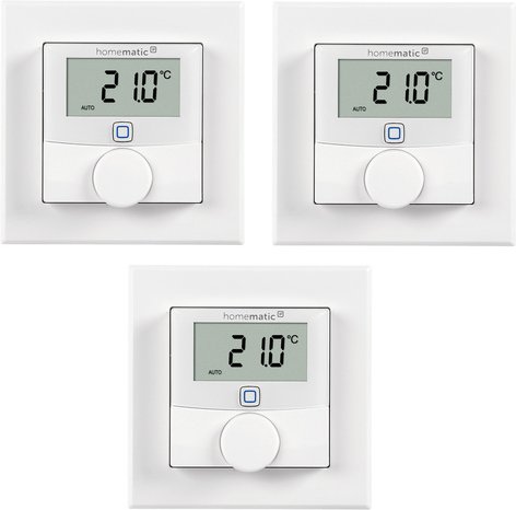 Homematic IP 3er-Set Wandthermostat mit Schaltausgang HmIP-BWTH für Markenschalter, 230 V