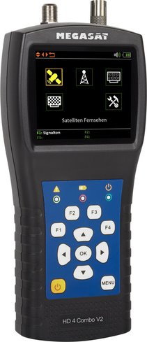 Megasat Sat-/Pegel-Messgerät HD 4 Combo V2 für DVB-S/S2/T/T2/C/C2, 6,9-cm-Farbdisplay (2,7"), Akku