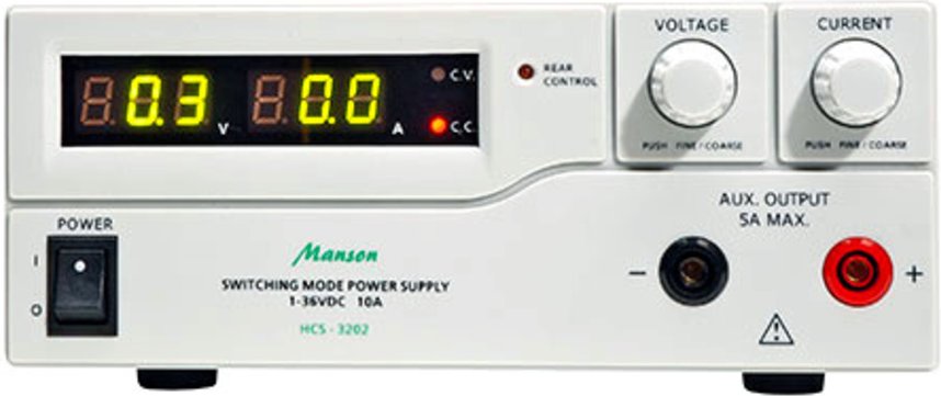 Manson Laborschaltnetzteil HCS-3202 (1-36 V/0-10 A) mit USB-Schnittstelle, programmierbar