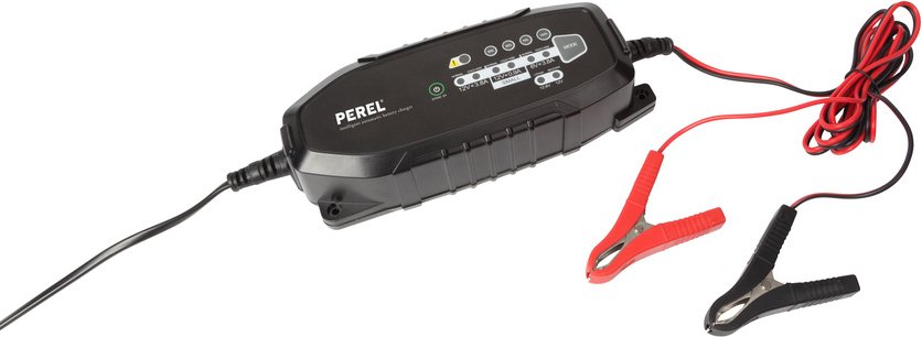 perel Universal-Automatikladegerät 6V/12V, 3,8A, für Blei-Säure-/Blei-Gel-, AGM- und LiFePo4-Akkus