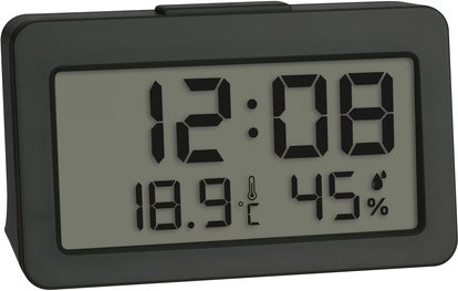 TFA Dostmann Digitaler Mini-Wecker mit Temperatur- und Luftfeuchtigkeitsanzeige