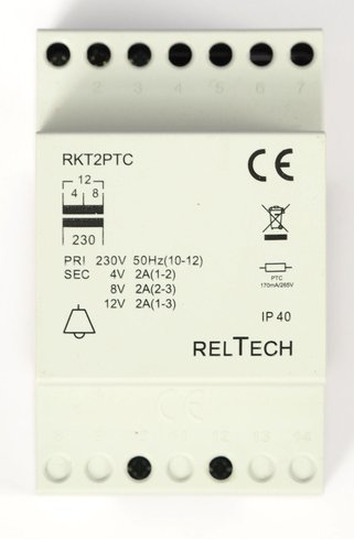 RELTECH Klingeltransformator RKT2PTC mit PTC 2A
