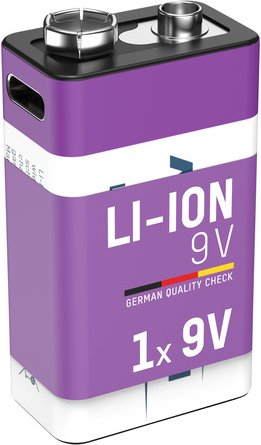 Ansmann Li-Ion Akku 9 V E-Block mit USB-C-Ladebuchse, 9 V, 340 mAh