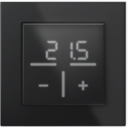 Homematic IP Smart Home Set Glasthermostat -schwarz, 1 Fach-Glasrahmen, HmIP-WGT-A + HmIP-GF1-A