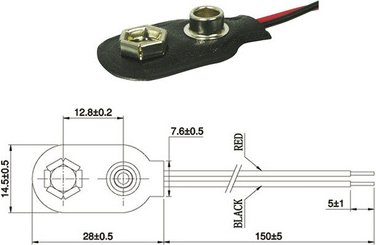Batterieclip für 9-V-Block-Batterien