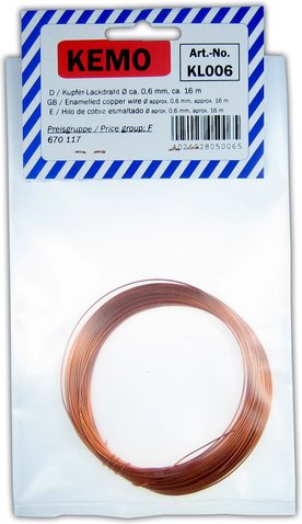 Kemo Kupferlackdraht Ø 0,6 mm, 16 m KL006