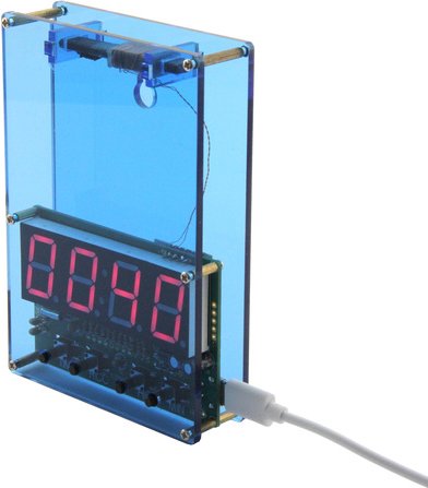 SOL-EXPERT Funkuhr-Bausatz mit DCF-Modul, 4x 7-Segment-Anzeige, Acrylgehäuse