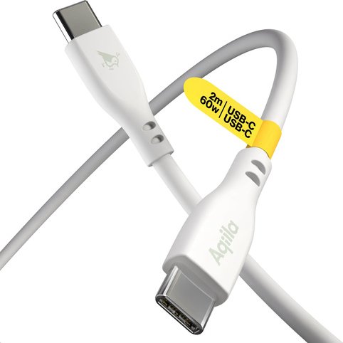 Aqiila Cablebird CS12 Sync-/ Ladekabel, 60W, Type-C auf Type-C, 2 m, Weiß