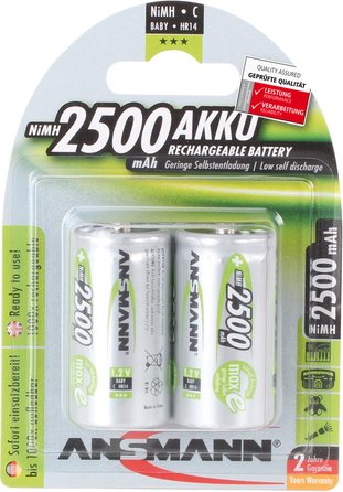 Ansmann NiMH Akku maxE, ready2use Baby C, 2500mAh, R14 2er-Pack