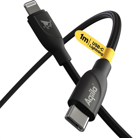 Aqiila Cablebird CB21 Sync-/ Ladekabel, 30W, Type-C auf Lightning, 1 m, Schwarz