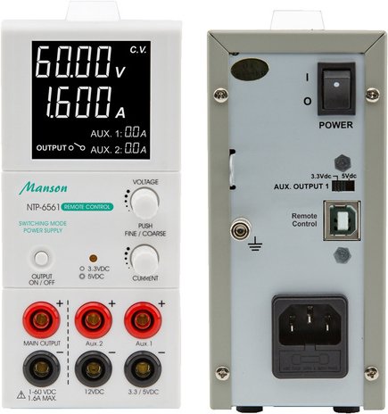 Manson Labornetzgerät NTP-6561, 1–60 VDC, 0,25–1,6 A