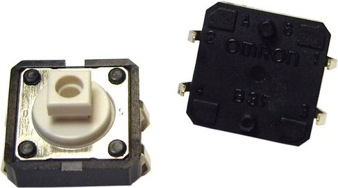 Thumbnail - Taster B3F-4050, 1 x ein, Tastknopflänge 4 mm, Rechteckig