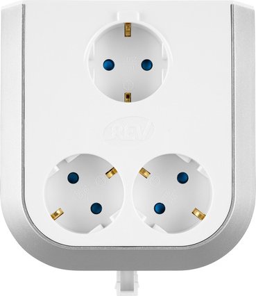 REV Ritter Steckdosenerweiterung MultiPower, 3-fach, Weiß/Grau