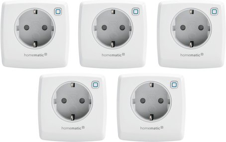 Homematic IP Smart Home 5er-Set Schalt-Mess-Steckdose HmIP-PSM-2