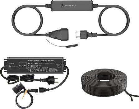 Die Bold Smart Home Set 24V-Garten mit Homematic IP Schaltmesskabel - außen, Kabel, Trafo, HmIP-PSMCO
