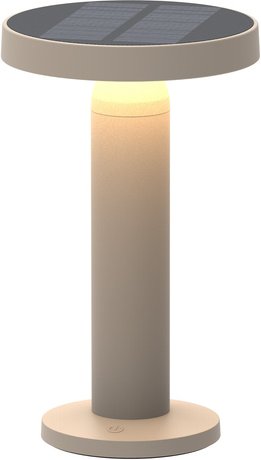 Die BOLD Solar-Tischlampe, Matt Sand, stufenlos dimmbar, Solar