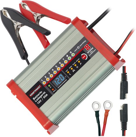 Dino KRAFTPAKET Kfz-Batterieladegerät, für 12-V-Batterien, 20 A, Nacht- und Camping-Funktion