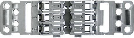 WAGO Befestigungsadapter mit Zugentlastung, 221-2513, 3-fach, für Durchgangsverbinder