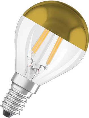 OSRAM LED Mirror Gold 4-W-Filament-LED-Lampe E14 mit Goldkuppe
