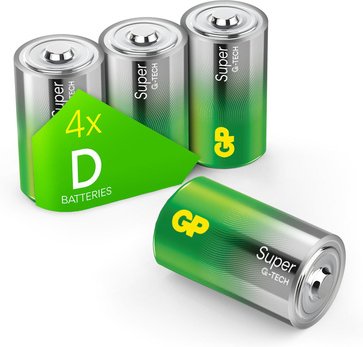 GP Super Alkaline D Mono Batterie 1,5V, 4 Stück