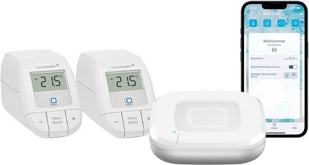 Homematic IP Smart Home Set Raumklima mit Access Point 2, 2 Heizkörperthermostate