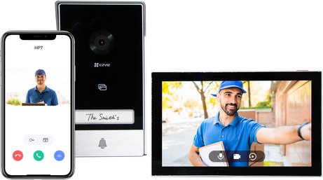 EZVIZ WLAN-Video-Türsprechanlage HP7 mit kabelgebundenem Monitor und Smartphone App