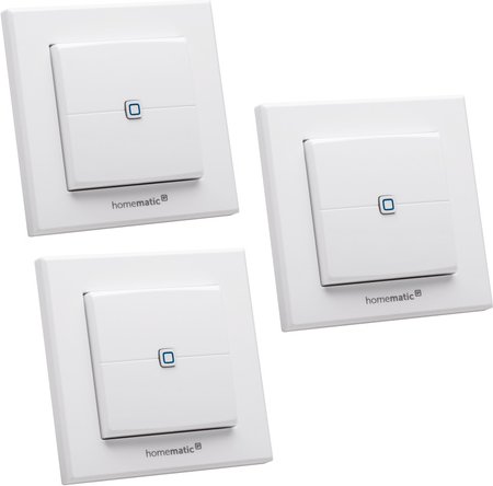 Homematic IP Smart Home 3er-Set Wandtaster HMIP-WRC2, 2-fach