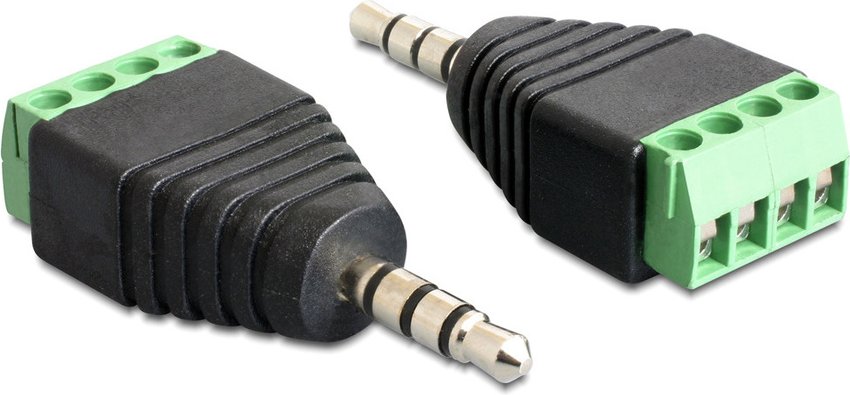 Delock Adapter Terminalblock > Klinke 3,5 mm Stecker 4 Pin