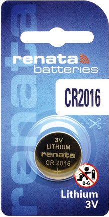 Renata Lithium Knopfzelle CR 2016 / 3V / 90 mAh