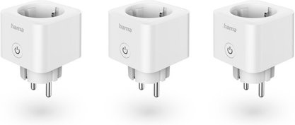 Hama Smarte WLAN-Steckdose, Matter, 3.680W, Sprach-/Appgesteuert, 3er-Pack