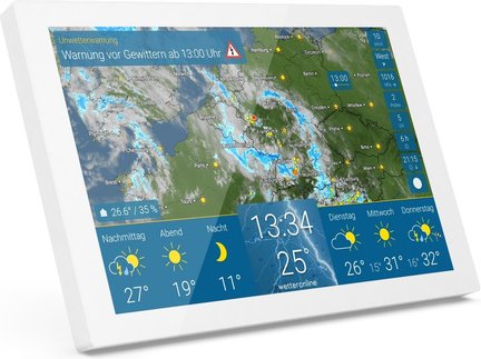 WetterOnline WLAN-WetterDisplay Home 3, Wetterradar, Regenradar, Thermo-/Hygrometer, Pollenflug