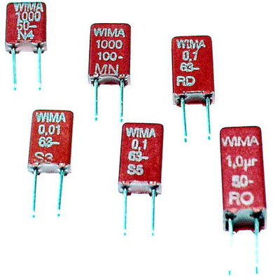WIMA MKS-Folienkondensator 0,22 μF, 100 V/63 V, RM 7,5 mm, radial