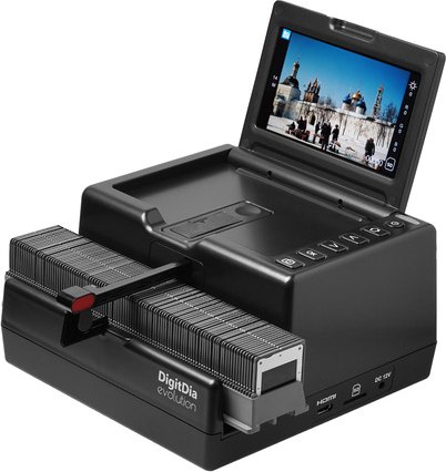 reflecta Magazin-Diascanner / Diabetrachter DigitDia evolution, IPS-Display, speichert auf SD-Karte